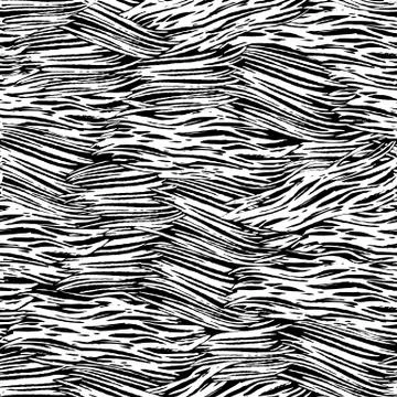 Ink hand drawn abstract lines seamless pattern Stock Illustration