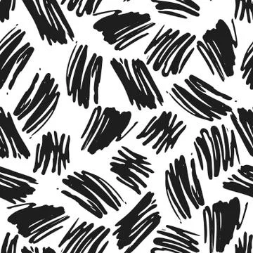 Ink hand drawn abstract seamless pattern Stock Illustration