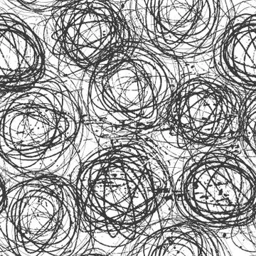 Ink hand drawn abstract seamless pattern Stock Illustration