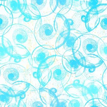 Ink hand drawn abstract seashells seamless pattern Illustrazione stock