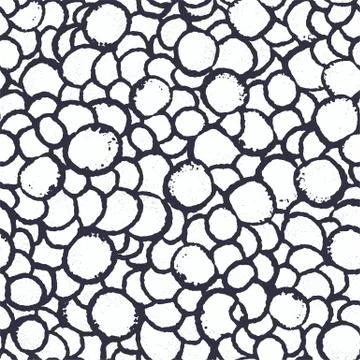 Ink hand drawn bubbles seamless pattern Stock Illustration