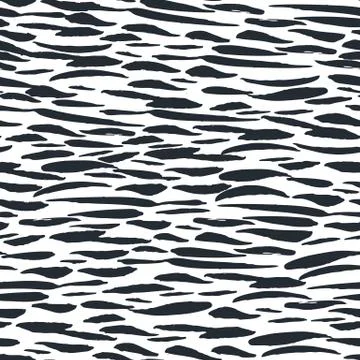 Ink hand drawn seamless pattern with brush strokes Stock Illustration
