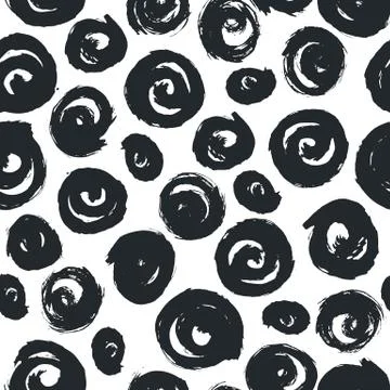 Ink hand drawn seamless pattern with brush strokes Stock-Illustration
