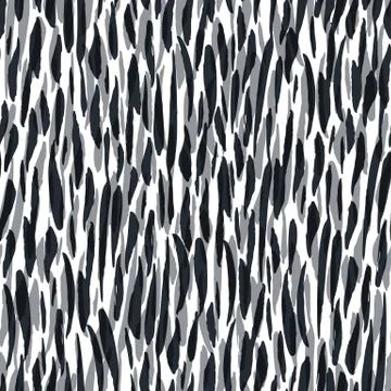 Ink hand drawn seamless pattern with brush strokes Stock Illustration