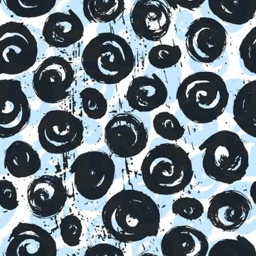 Ink hand drawn seamless pattern with brush strokes Stock Illustration