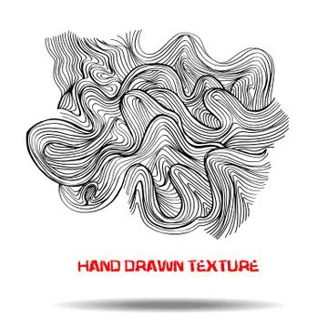 Ink hand drawn texture. Psychedelic monochrome background. Marble pattern Illustrazione stock