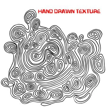 Ink hand drawn texture. Psychedelic monochrome background. Marble pattern Stock Illustration