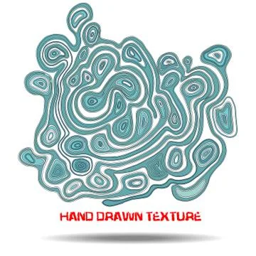 Ink hand drawn texture. Psychedelic blue wave background. Marble pattern Stock Illustration
