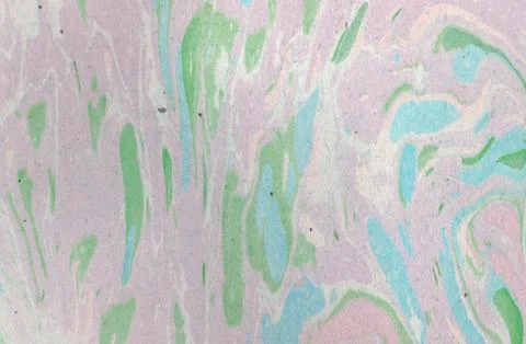 Ink handdrawn marble texture. Ebru handmade wave background. Kraft paper surface Stock Illustration