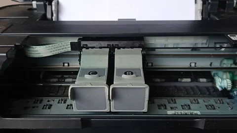 Ink holder inside of the printer Stock Footage 146247143