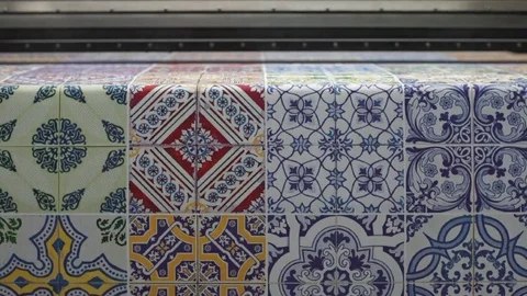 Ink jet printer. To print on cloth. Textile Industry. Stock Footage 72600751