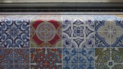 Ink jet printer. To print on cloth. Textile Industry. Stock Footage 72600778