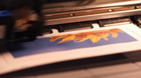 Ink-jet printer at work, close-up Stock Footage 7907248