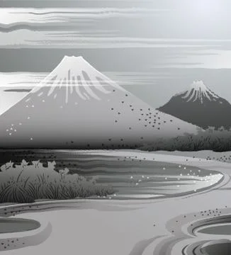 Ink landscape. Stock Illustration