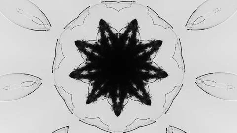 Ink mandala abstract background black glass ball Stock Illustration
