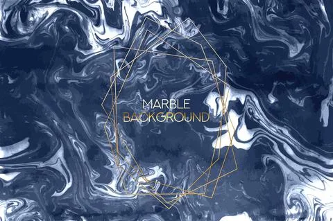 Ink Marble dark Blue Vector Texture. Liquid Abstract Surface for Mockup Design Stock Illustration