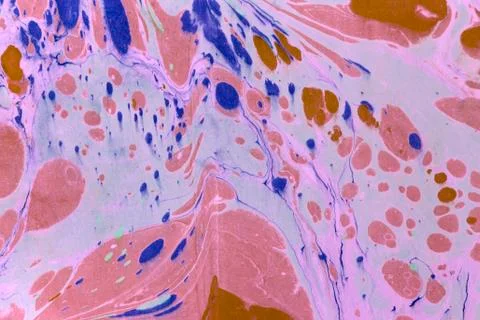 Ink marble texture. Ebru handmade wave background. Kraft paper surface. Unique Stock Illustration
