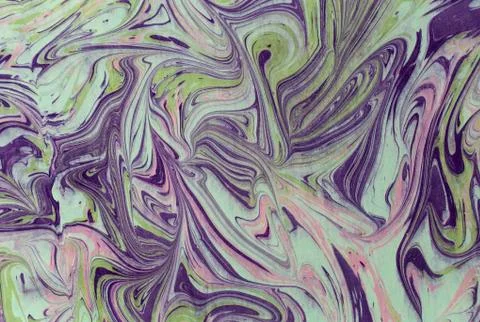 Ink marble texture. Ebru handmade wave background. Kraft paper surface. Unique Stock Illustration