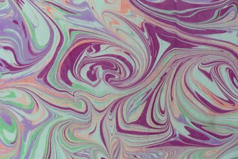 Ink marble texture. Ebru handmade wave background. Kraft paper surface. Unique Stock Illustration