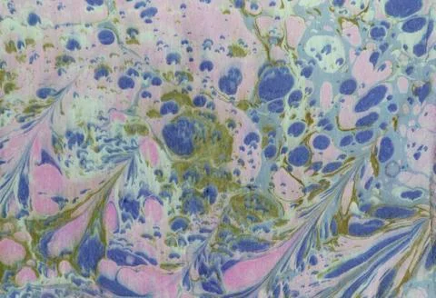 Ink marble texture. Ebru handmade wave background. Kraft paper surface. Unique Stock Illustration