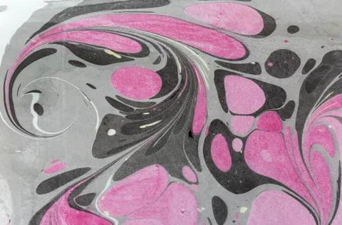 Ink marble texture. Ebru handmade wave background. Kraft paper surface. Unique Stock Photos