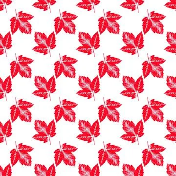 Ink messy drops leaves vector illustration. Autumn seamless pattern. Print fo 스톡 일러스트