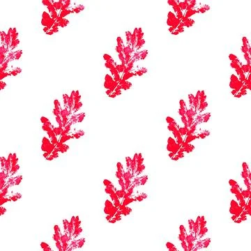 Ink messy drops leaves vector illustration. Autumn seamless pattern. Print fo 스톡 일러스트