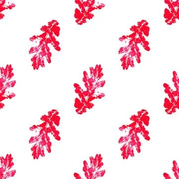 Ink messy drops leaves vector illustration. Autumn seamless pattern. Print fo Stock Illustration