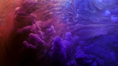 Ink mix magic cloud purple blue liquid nitrogen Stock Footage 113866914