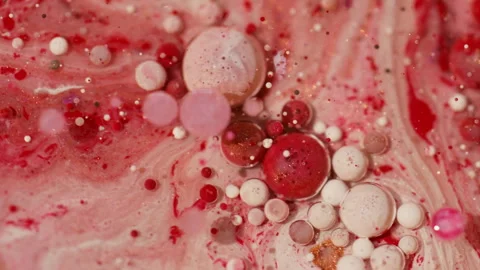 Ink mix paint art flow wet bubble glitter liquid Video stock 326280466