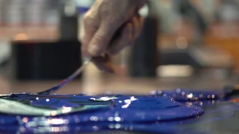 Ink Mixing - Adding Turquoise Stock Footage 76103654