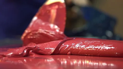 Ink Mixing - Red Ink Stock Footage 76103519