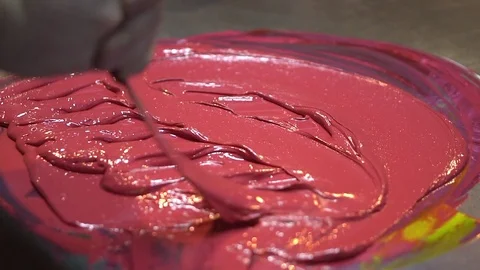 Ink Mixing - Red Ink Stock Footage 76103523