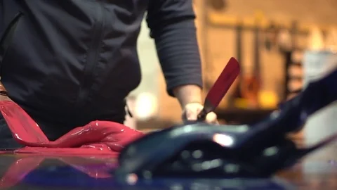 Ink Mixing - Red Ink Stock Footage 76103564