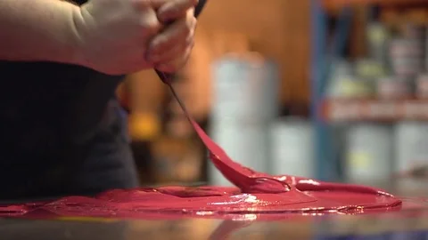 Ink Mixing - Red Ink Stock Footage 76862859