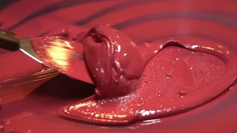 Ink Mixing - Red Ink Stock Footage 76862947