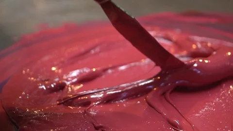 Ink Mixing - Red Ink Stock Footage 76862969