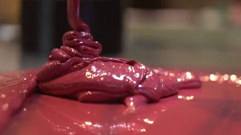 Ink Mixing - Red Ink Stock Footage 76863480
