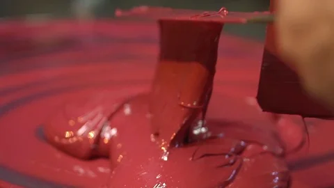 Ink Mixing - Red Ink Stock Footage 76863536
