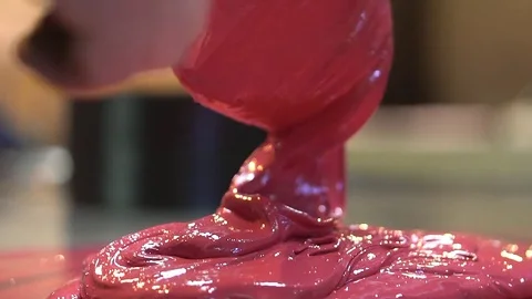 Ink Mixing - Red Ink Video stock 76863538