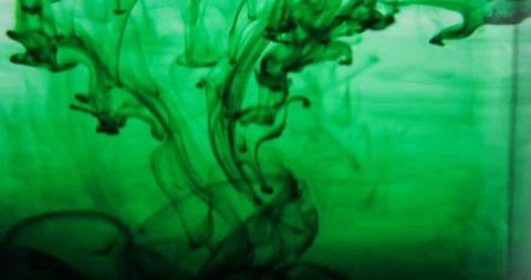 Ink motion background green flowing abstract artistic movement Stock Footage 219240028
