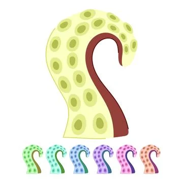 Ink octopus tentacle vector cartoon graphic Stock Illustration