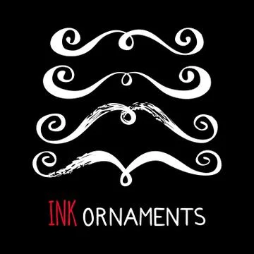 Ink ornaments set Stock Illustration