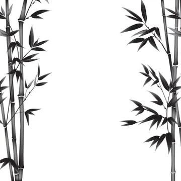 Ink paint bamboo Stock Illustration