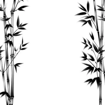 Ink paint bamboo Stock Illustration