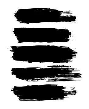 Ink paint brush stroke hand drawn grunge textures Stock Illustration