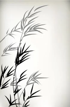 Ink painted bamboo Stock Illustration
