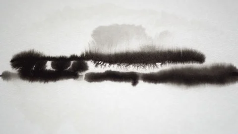 Ink painting. Stock Footage