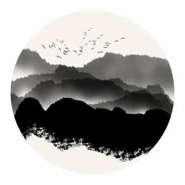 Ink painting Stock Illustration