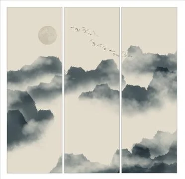 Ink painting Stock Illustration